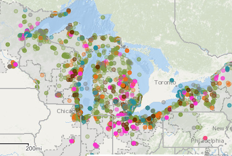 Snapshot of GLRI Interactive Project Map
