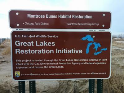 GLRI sign on beach