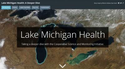 Screenshot of home page of “Lake Michigan: A Deeper Dive.”