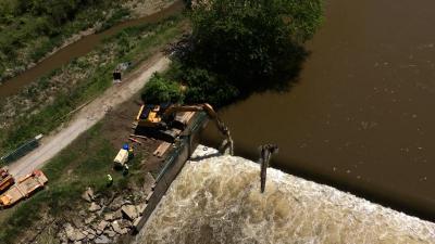 aerial view of a dam