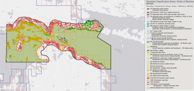 map showing the Straits of Mackinac