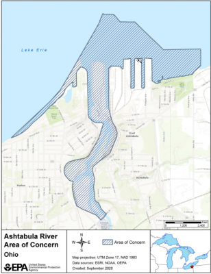map of the Ashtabula River area of concern
