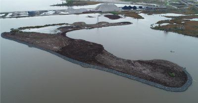 October 2021 image of the completed restoration at Grassy Point