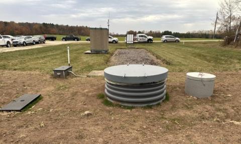 A view looking west of the phosphorus removal System and denitrifying bioreactor.