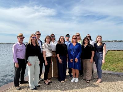 Representatives from U.S. EPA and Michigan EGLE standing near Muskegon Lake