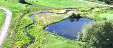 Aerial view of the recently restored stream channel.