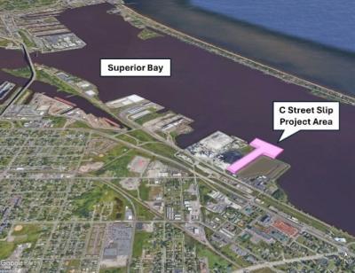 The project area along Superior Bay.