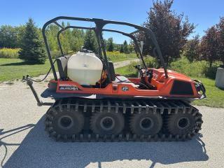 An Argo amphibious vehicle is used to transport workers in difficult terrains, including wetlands. (Credit: Michael Arce, Wisconsin Tribal Conservation Advisory Committee)