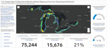Overview of the dashboard screen for U.S Great Lakes Collaborative Benthic Mapping