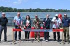 The U.S. Army Corps of Engineers Buffalo District, U.S. Environmental Protection Agency and the City of Buffalo celebrated the completion of an innovative $13.4 million fish passage at Freedom Park with a ribbon-cutting ceremony July 23. The project helps the emerald shiner—one of the Great Lakes' most important fish—overcome the powerful currents of the mighty Niagara River to move upstream after spawning, despite decades of man-made ecosystem impacts. Funded entirely by the EPA’s Great Lakes Restoration I